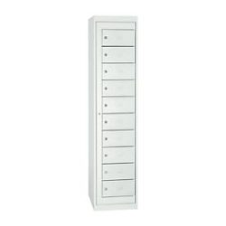 Wäscheschrank, abschliessbar, mit 10 Fächern, Höhe 1800 mm, lichtgrau/lichtgrau