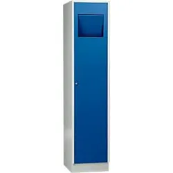 Wäschesammelschrank, Abteilbreite innen 400 m, abschliessbar, selbstschliessende Klappe, enzianblau