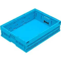 WALTHER Euro-Faltbox 8622 V1, Polypropylen, blau, L 800 x B 600 x H 220 mm, 70 Liter