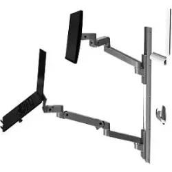 Wandarbeitsplatz Ergotron LX Pro, Tastaturablage und Monotorhalterung, bis 34?, neig-/schwenk-/drehbar, höhenverstellbar, VESA, Metall, dunkelgrau