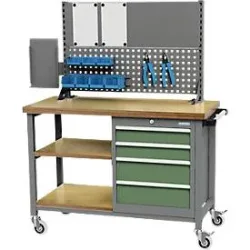 Wandaufbau für Werkbank Bedrunka+Hirth, 2 x Tragsäulen, 1 x Lochwand, 1 x Magnetwand, 1 x A4-Infohalter, B 1000 x H 650 mm, Stahlblech