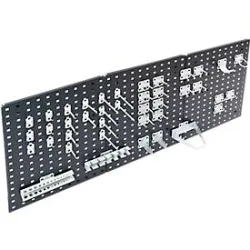 Werkzeughalter Set ADB, 40-teilig, für Lochwände mit 4-Kantlochung 10 x 10 mm & Lochabstand 38 mm, Stahl pulverbeschichtet, weissaluminium RAL 9006