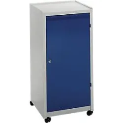 Werkzeugschrank, Kugel-Lenkrollen, H 1000 x B 500 x T 500 mm, lichtgrau/blau
