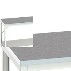 Werkbank Bott verso, Linoleum-Platte, mit Ablageboden, B 2000 x T 800 x H 780 - 930 mm, RAL 7035 Lichtgrau