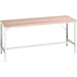 Werkbank Bott verso, Multiplex-Platte, mit Querstrebenset, B 2000 x T 800 x H 780 - 930 mm, RAL 7035 Lichtgrau