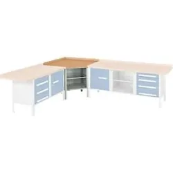 Werkbank-Ecklösung Schäfer Shop Select PWi 75, Buche Multiplexplatte, bis 750 kg, B 1095 x T 1095 x H 840 mm