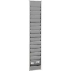 Werkstattplaner Eichner, 1-bahnig, 15 Schienen, für bis zu 15 Auftragstaschen des Formates A4, B 315 x H 1757 mm, Kunststoff, grau