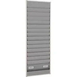 Werkstattplaner Eichner, 2-bahnig, 15 Schienen, für bis zu 30 Auftragstaschen des Formates A4, B 554 x H 1757 mm, Kunststoff, grau