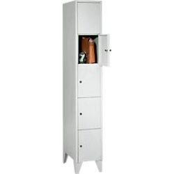 Wertfachschrank, mit Stollenfüsse, Fächeranzahl 5, Fachbreite 300 mm, Sicherheitszylinderschloss, lichtgrau