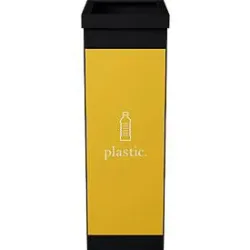 Wertstoffsammler Paperflow, Volumen 60 l, für Kunststoff, erweiterbar, L 363 x B 263 x H 760 mm, Polystyrol, gelb-schwarz