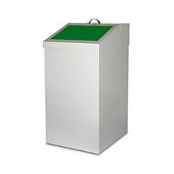 Wertstoffsammler, Volumen 54 l, mit Inneneimer, Stahl verzinkt, B 340 x T 380 x H 650 mm, grün