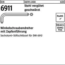 Winkelschraubendreher DIN 6911 6-kt Zapfen SW 5 M6 Stahl vergütet geschw. 5