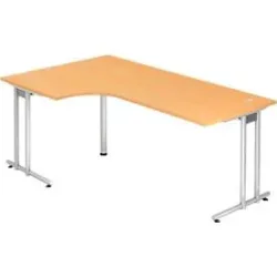 Schreibtisch Office Braun Holz 200 cm - Farbe: buche - Material: Holzwerkstoff - Schreibtisch
