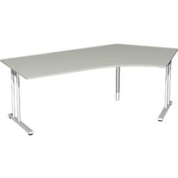 Winkelschreibtisch 135° PALENQUE, C-Fuss, Winkel rechts, B 2165 x T 800/1130 x H 720 mm, lichtgrau