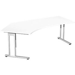 Winkelschreibtisch 135° PALENQUE, C-Fuss, Winkel rechts, B 2165 x T 800/1130 x H 720 mm, weiss