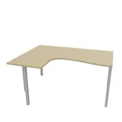 Winkelschreibtisch ARLON-OFFICE, 4-Fuss, Ansatz links, B 1600 x T 1200 x H 730 mm, Eiche-Dekor