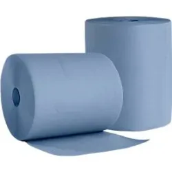 WIPEX Putzpapier BlueTech, universell einsetzbar, 3-lagig, Recyclingpapier, blau, 2 Rollen mit Kern-Ø 280 mm & 500 Tüchern, Tuchformat 380 x 360 mm