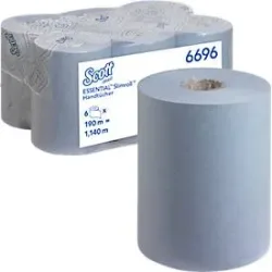 Scott Essential Slimroll Falthandtücher Gerollt Blau 1-lagig 6696 6 Rollen
