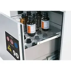 2. Auszugsebene für asecos Sicherheitsschränke der UB90 Serie, Edelstahl 1.4301, B 725 x T 425 x H 47 mm, bis 25 kg
