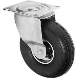 4 Räder mit stossdämpfenden Lufreifen, ø 230 mm