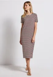 Gestreiftes T-Shirt-Kleid