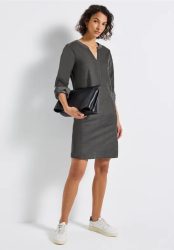 Cordkleid mit Split Neck
