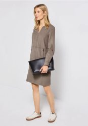 Cordkleid mit Split Neck