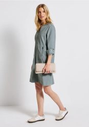 Cordkleid mit Split Neck