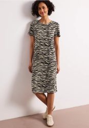 Knielanges Kleid mit Zebra