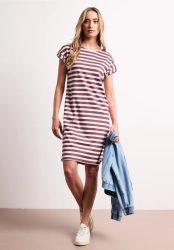 Knielanges Kleid aus Jersey mit Streifen