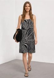 Knielanges Kleid mit gerafften Trägern