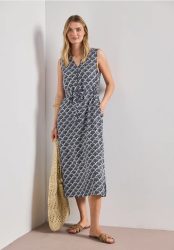 Midikleid mit Split Neck und Zipper