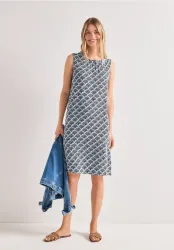 Knielanges Kleid mit Raffung