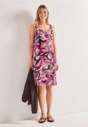 Knielanges Kleid mit gerafften Trägern