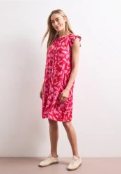 Knielanges Kleid mit Knopfleiste