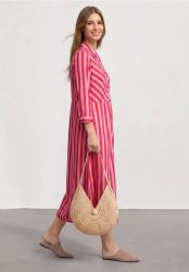 Maxikleid mit Hemdkragen und Print