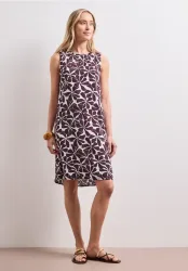 Knielanges Kleid mit Rundhalsausschnitt