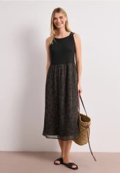 Midikleid mit Strukturmix und Print