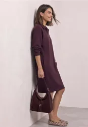 Knielanges Sweatkleid mit Zipperdetail
