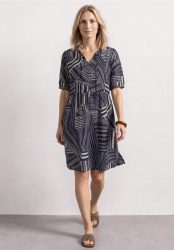Knielanges Kleid mit Bänderdetail