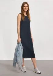 STREET ONE Midikleid Ohne Taschen Sommerkleid mit Spitze und Rundhals