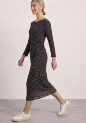 Midikleid mit seitlicher Raffung