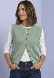 Strickweste mit Rundhals und Knopfleiste