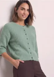Kuscheliger Halbarm Cardigan mit Rundhals