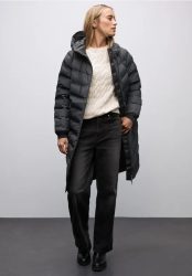 STREET ONE Steppjacke mit Kapuze Damenmantel mit Kapuze und geklebten Nähten