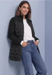 Strukturmix Jacke mit geklebter Steppung
