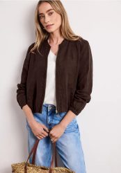 Blouson mit gerafftem Saum und Zipper