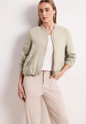 Blouson mit gerafftem Saum und Zipper