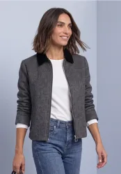 Overshirt mit Cordkragen