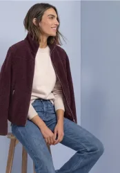 Teddy-Jacke mit Stehkragen und Zipper